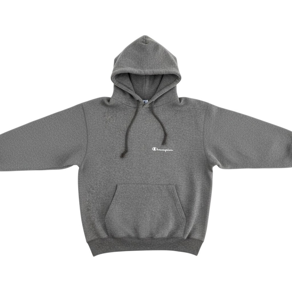 Champion Mens Gray Fleece Pullover Hoodie Sweatshirt Size M Embroidered Logo